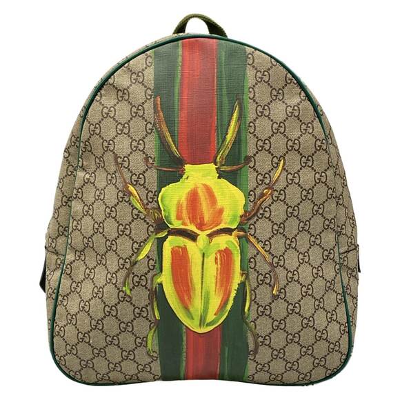 Gucci Childrens/GG Supreme Backpack 433578 Beige Green Multi main image 6